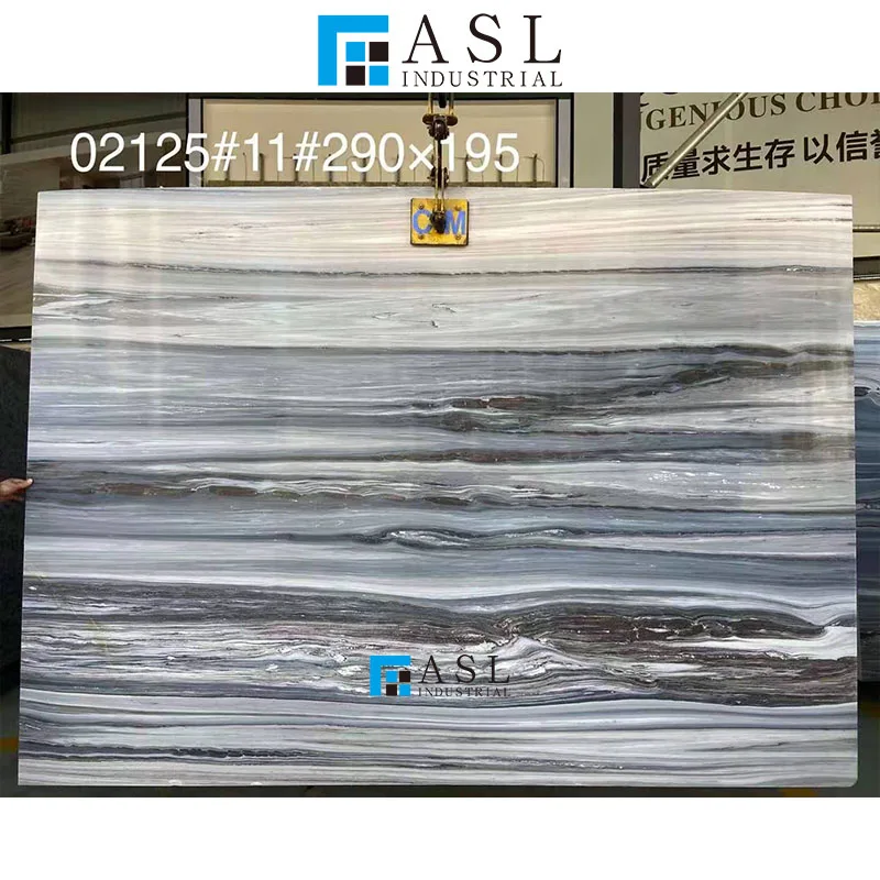Best quality straight veins palissandro Italy marmara white light blue marble