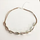 Shell Pendant Metallic Texture Can Be Adjusted Choker Alloy Shell Pendant Necklace Ethnic Style Necklace