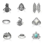 Ring Jewelry Wholesale Turtle Shaped Ring Brass Ring Copper Kids Ring With Blue Jewelry