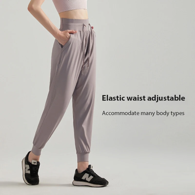 Vendors Breathable Quick Drying Binding Leg Drawstring High Waist Fitness Women Sports Leggings Custom Loose Yoga Pant