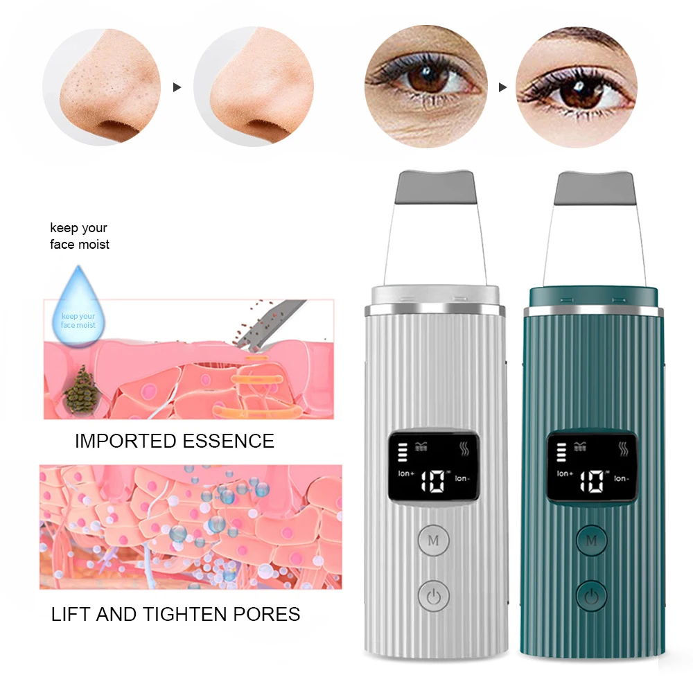 Electric Facial Spatula Peeling Deep Cleansing Lifting Device Ultrasonic Face Skin Scrubber