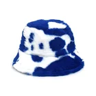 Hat Hats 2021 Cow Pattern Plush Fisherman Hat Girls Thickened Warm Winter Bucket Hats For Women