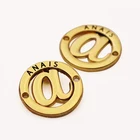 Logo Metal Label Name Fashion Rose Gold Trouser Embossed Sew Logo Plate Blue Metal Label