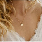 Pendant EManco Best Selling Stainless Steel Gold Plated Chain Necklace With Plant Disc Pendant For Mom Women
