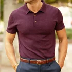 Amazon Top Seller 2021 Wholesale 100% Cotton Men's Short Sleeve Polo Waffle Knit T Shirt