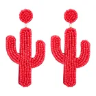 Handmade Bead Earrings Beadbead Beaded Earrings New Arrivals Creative Handmade Bohemian Cactus Bead Earrings