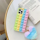 Phone High Quality Fidget Toy Shockproof Rainbow Push It Bubble Silicone Personlised Phone Case