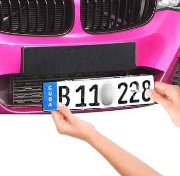 Self Adhesive Number Plate Sticker Hook And Loop Tape Car License Plate Stickers