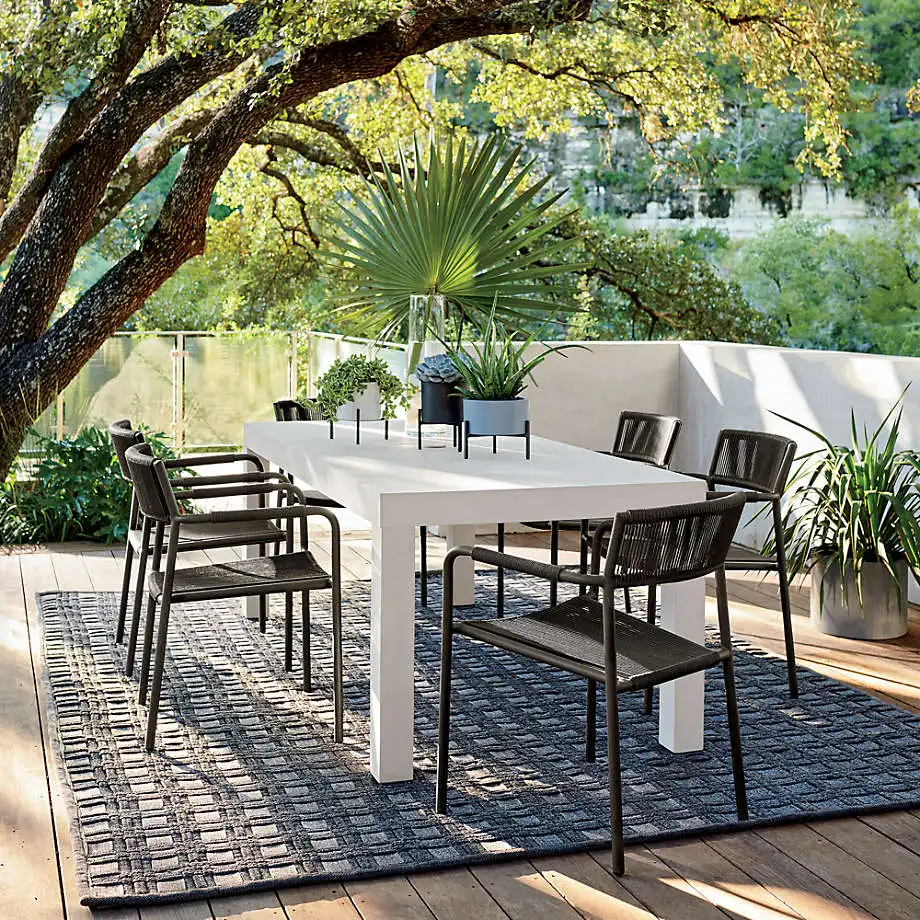 Patio garden sets dining chair furniture rope woven outdoor armchair