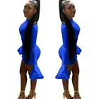Yellow Simple Woman See Through 2020 New Clothing Fancy Long Sleeve Dress Yellow Womens Fall Dresses