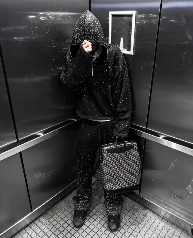 Streetwear Custom 380 500gsm Men's French Terry Fleece All Over Print Rhinestone Boxy Cropped Full Face Half Zip up Hoodie Men supplier