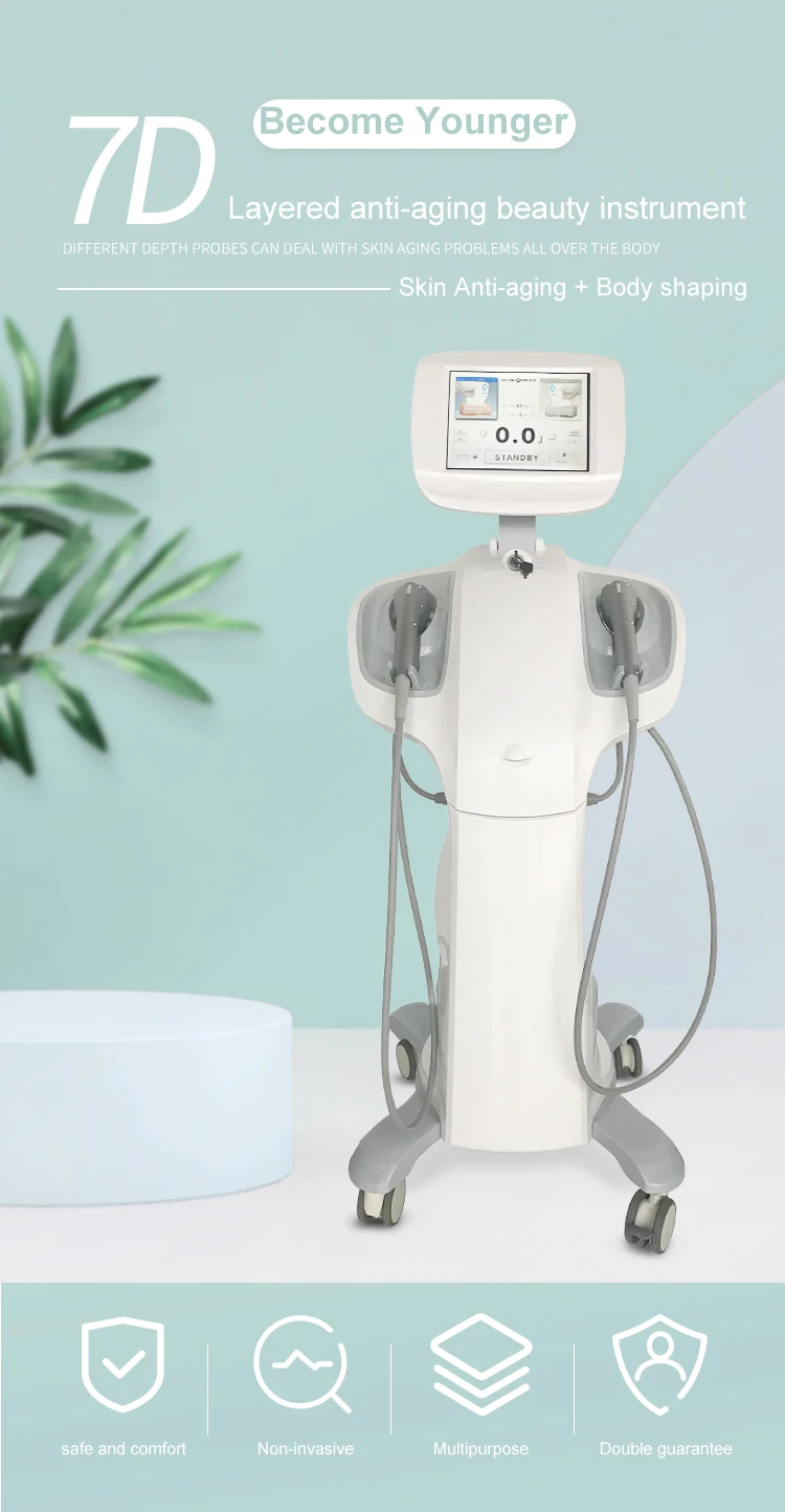 Δύο χειριστή 7d Hifu Machine 110V - 240V High Intensity Focused Ultrasound Machine 1