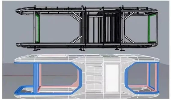 product steel extendable breathable modern capsule container house prefabricated commercial space airship pod-5