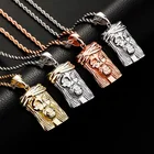 925 Silver Hip Hop Silver 925 Sterling Silver Jesus Pendant Gold Plated Hip Hop Necklace