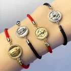 Handmade For Wholesale New Arrival Handmade Red String Virgin Maria Weaving Bracelet For Lovers