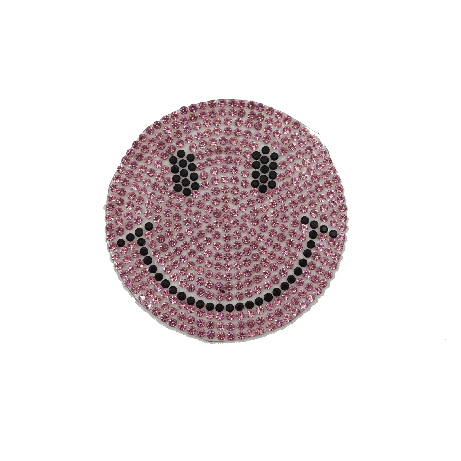 Baseball ready design free sample iron on colorful smiley face rhinestone luxury patches