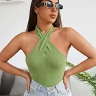 European And Sexy Hot Girl Short Cross Hanging Neck Wear Outside And Wear Inside