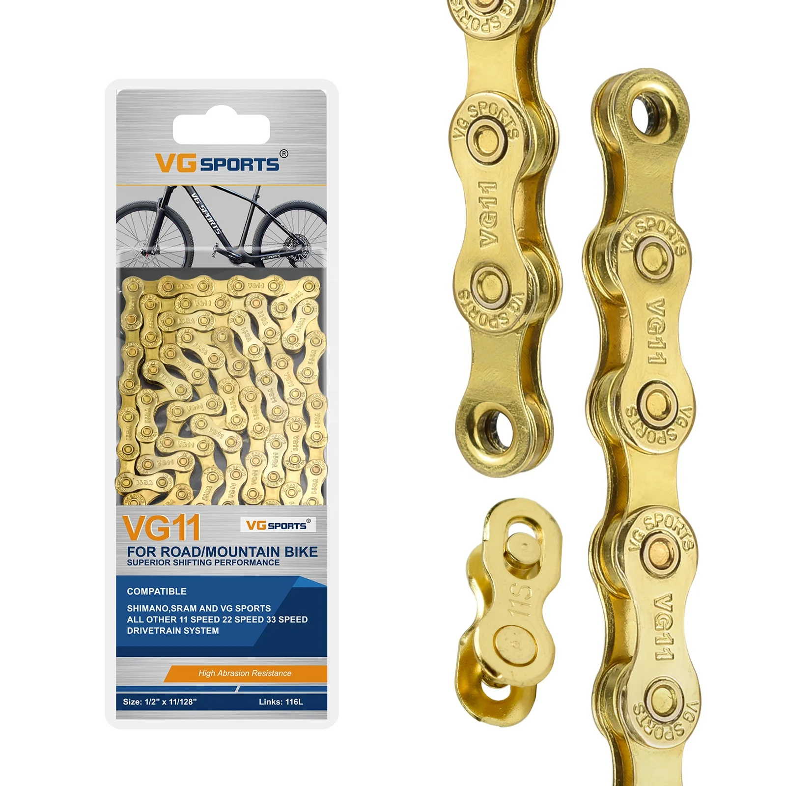 gold road bike chain