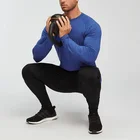 Long Sleeve Gym T-shirt Men Custom Gym Sportswear Fitness Clothing Muscle Fit Long Sleeve Apparel Men's T Shirt