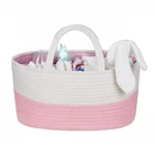 Diaper Bag Rope Diaper Bag Large Cotton Rope Diaper Caddy Nursery Storage Basket Bin Organizer Bag