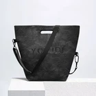Handbag Korean Fashion Elegant Bulk Black Tote Bag Large Capacity Dupont Paper Cross Body Black Handbag