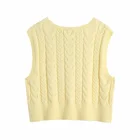 Women Vest For Women Fashion Knitted V-Neck Sweater Vest Cable Pullover Knitted Vest Top Sweaters For Girls