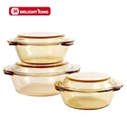 Casserole Casseroles Quality Glass Casserole Multiple Sizes Amber Borosilicate Glass Cooking Casserole Pot Set/oven Microwave Save Glass Casseroles Glass Lid For Soup
