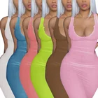 Maxi Casual Dresses 2021 Round Neck Sleeveless Bodycon Maxi Elegant Women Summer Party Long Casual Dress