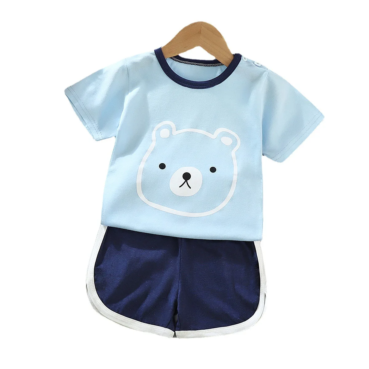 Summer Fashion Cute Kids Clothes 100% Cotton Girl Set Little Boys Baby Clothing Suit Printing Children Outfit