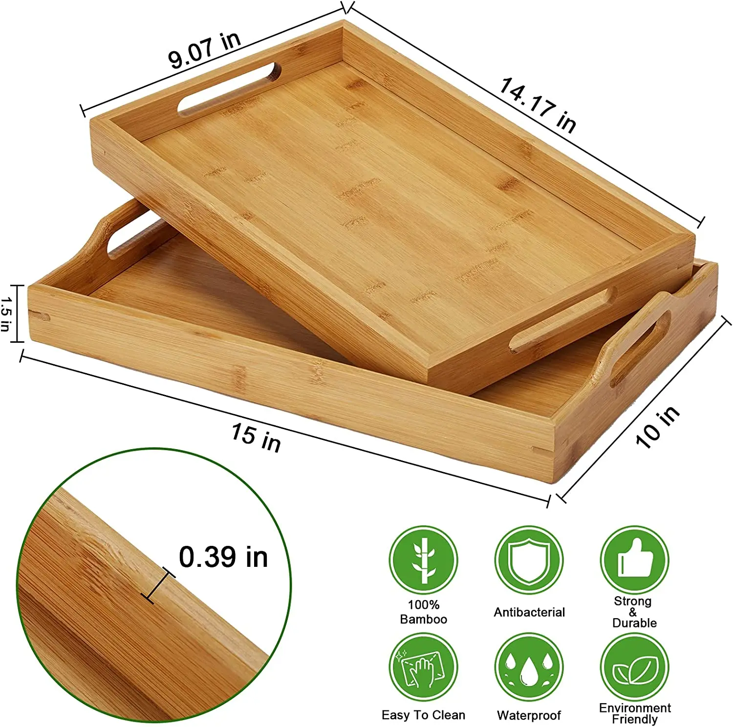 Firefly 2024wooden serving ottoman tray eid  vintage square wood tray