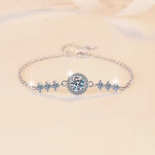 Fine Jewelry classic White gold plated high quality fashion 925 silver jewelry VVs1 Moissanite bracelet Of Women Ladies