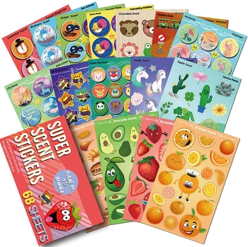Custom Scratch and Sniff Stickers Different Fruit Scents Adhesive Sticker Fragrance Scraping Label as Reward Stickers Gift Party