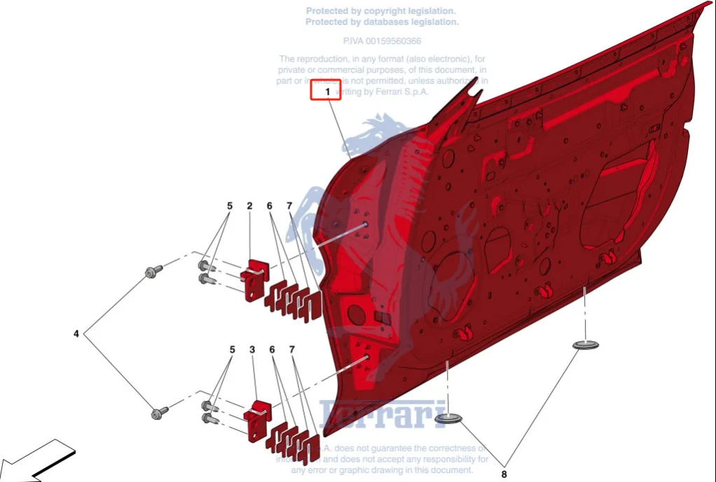 Wholesale Car Door Accessories 88685311 Aluminium Alloy Right Door For Ferrari Portofino Car Doors Easy Installation Right Side details