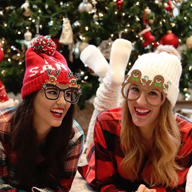 Gafas Navideñas, 9 Uds, Santa Claus, árbol de Navidad, Elk, adornos navideños 22 Hc75303102416484498c08fb7d35795faw