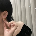 Hoop Earrings Vershal D-32 Unique Design 18k Gold Plated Vintage Gold Chain C-Shape Hoop Earrings For Women