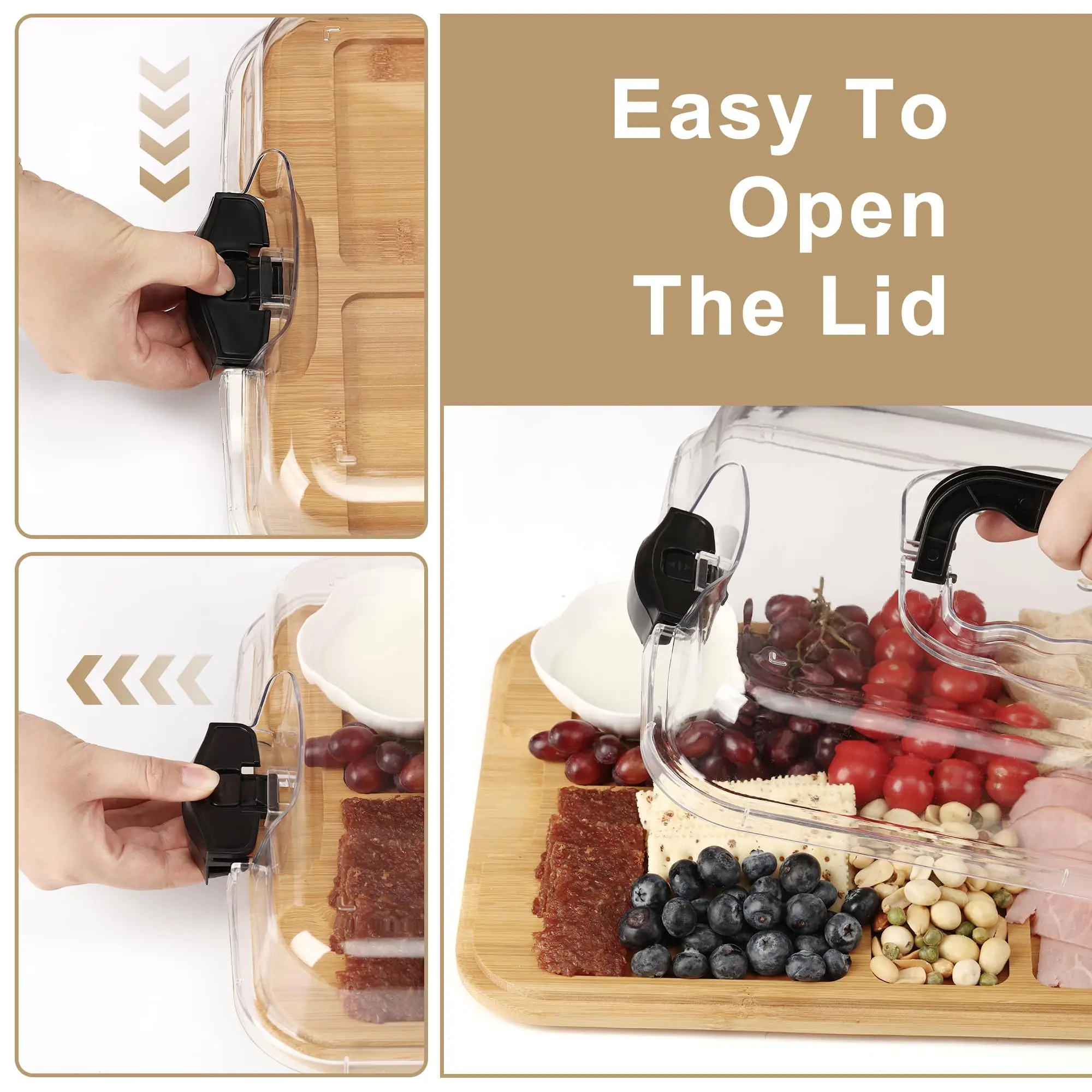 product christmas gift kitchen cheese tool cheese board serving tray with lid party gatherings portable can be taken out cutting board-6