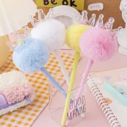 2022 Pink Feather Fluffy Ballpoint Pens Fluffy Soft Pom Pom Angel Top Ball Pen