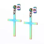 Earrings Hot Sale Hip Hop Dangle Cross Earrings For Men Punk Stainless Steel Hoop Earrings Piercing Jewelry