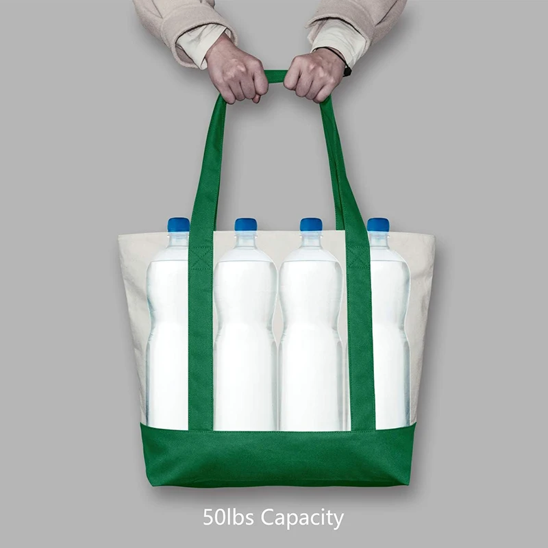 product custom printed logo personalized canvas cotton tote bag durable reusable shopping bag for daily use recyclable-14