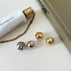 Hoop Stud 925 Silver 18k Gold Plated Big Size Round Disco Ball Hoop Stud Earrings