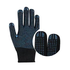Navy Blue Gloves Navy Blue PVC Dotted Gloves For Hand Protection At Work