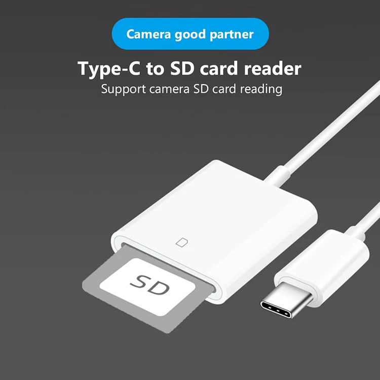 Factory Ultra Low Price Portable Type C Usb C Sd Card Reader White Mobile Phone Sd Card Reader