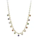 Sterling Silver Gold Plated 925 Sterling Silver Jewelry Pave Stone Necklace For Women