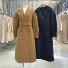 Coats Factory Wholesale 100% Wool Coats Elegant Camel Black Winter Clothes Plus Size Long Women Jacket Coats