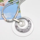 Necklace Pendant Trendy Disc Blank Simple Stainless Steel And Transparent Acrylic Necklace Pendant Custom