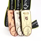 Brass Factory Wholesale Custom Metal Gold Brass Silver Award 3d Medals With Neck Ribbon