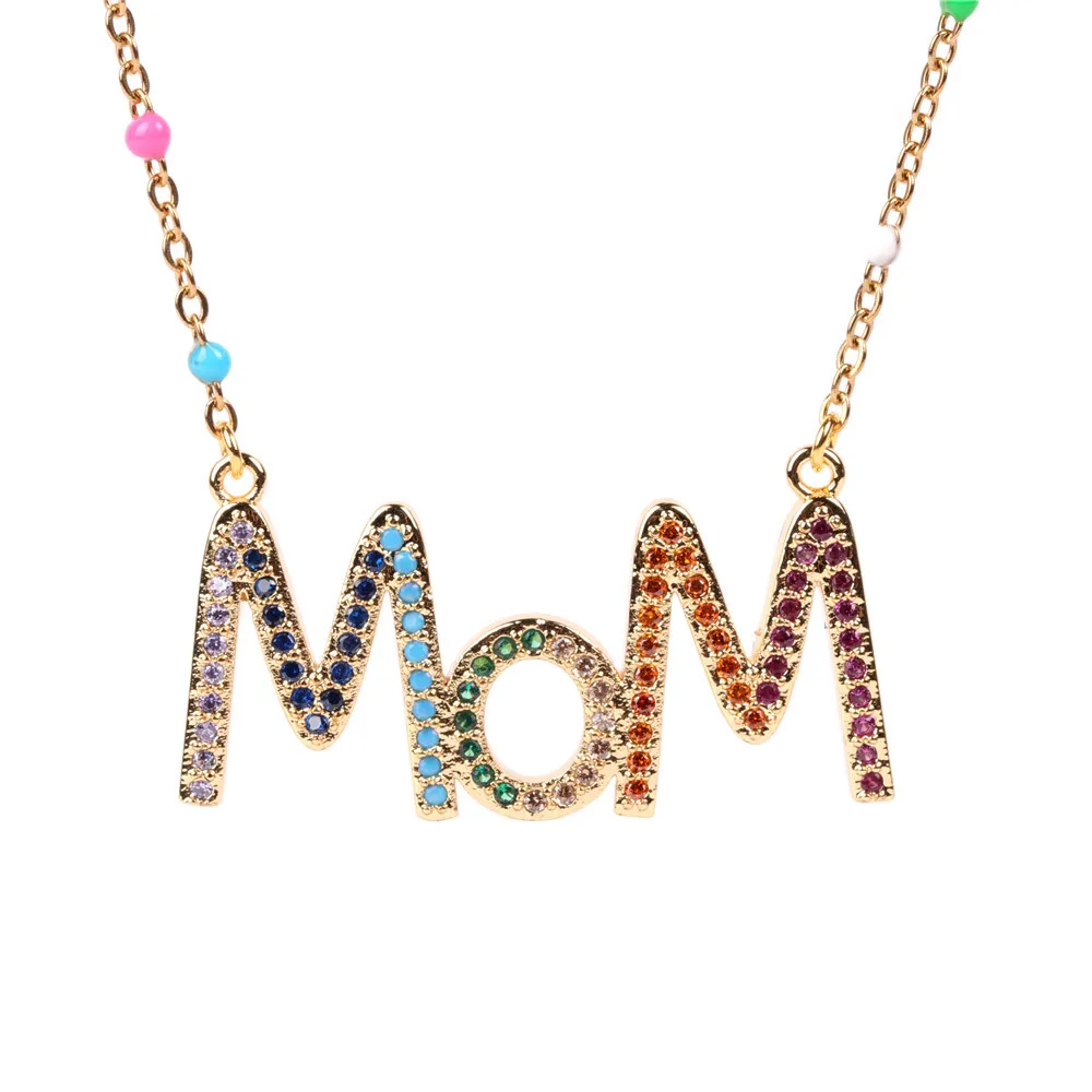 Colorful Diamond Necklace Stainless 