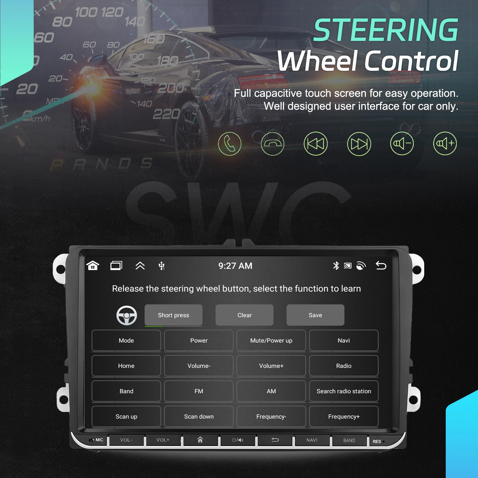 Podofo 6+128G 9" Android Car Audio Carplay Android Auto Radio Para Auto GPS WIFI for Volkswagen/VW/Passat/Golf/MK5/Jetta T5/Polo A4199 factory