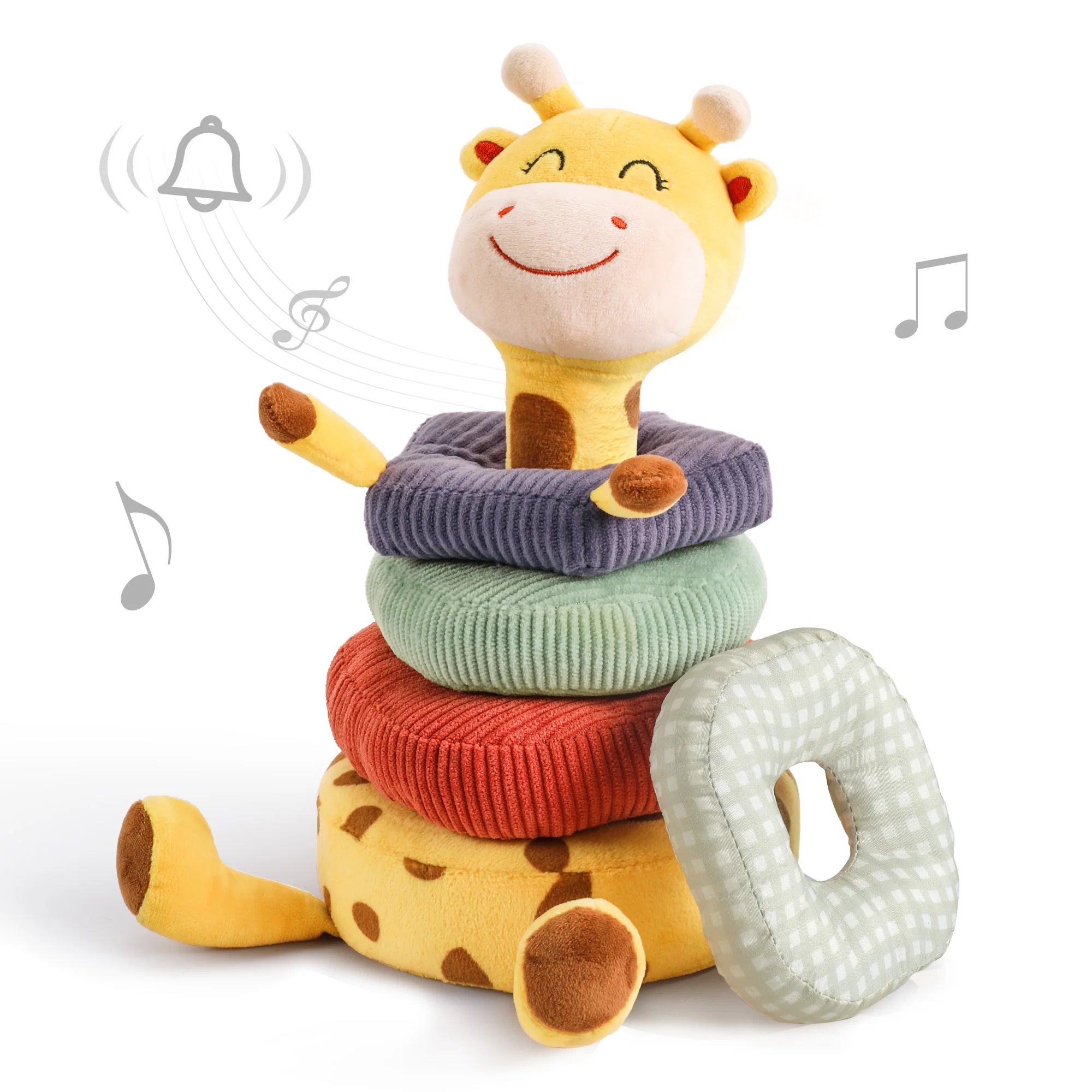 Tumama Kids Unique Design Baby Hand Training Stacking Toy Plush Stuffed Giraffe Stacking Tower Baby Soft Toys For Kids