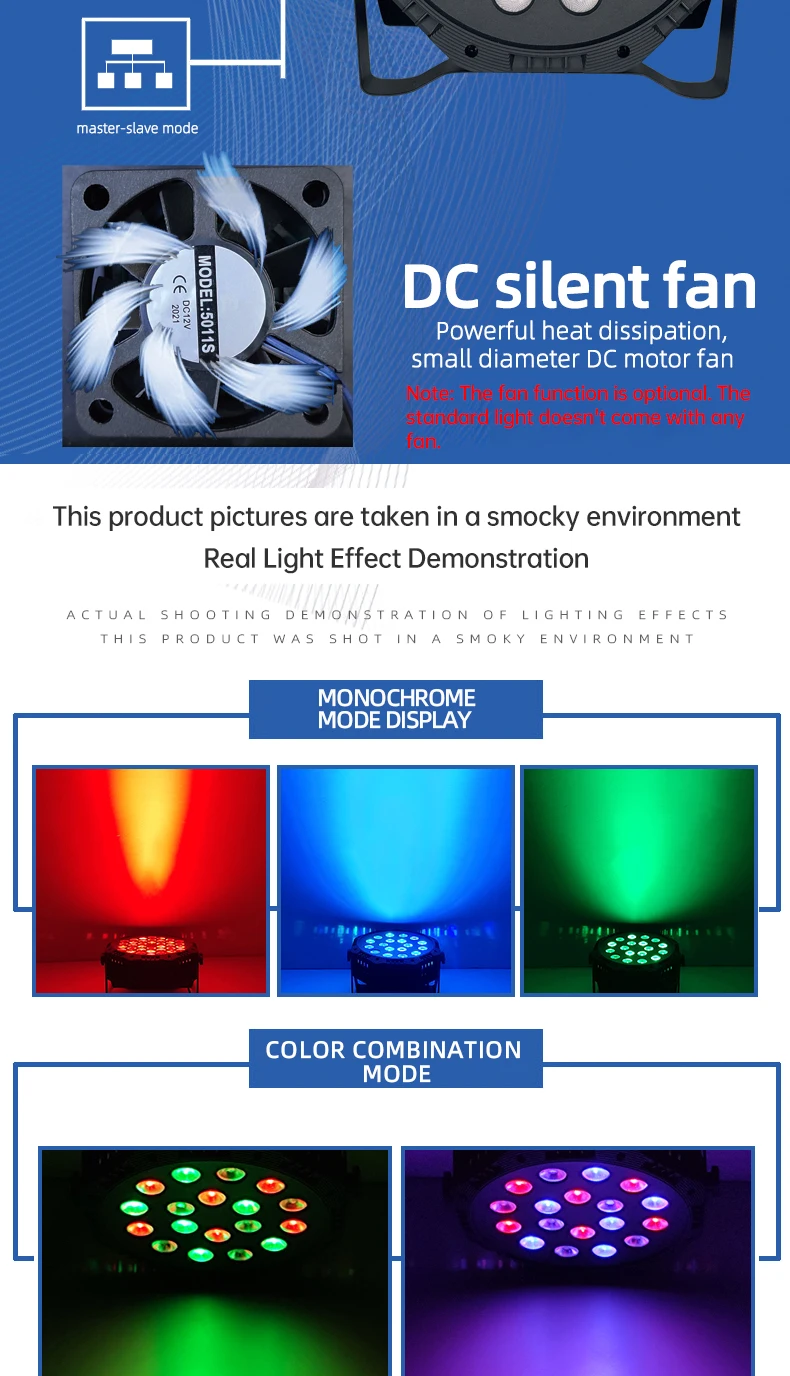 Dingdian 18 LED Stage Par Lighting Colorful Color Dj Equipment Gig Bar Led Par Bar Stage Lighting With Stand LED Stage Par Light